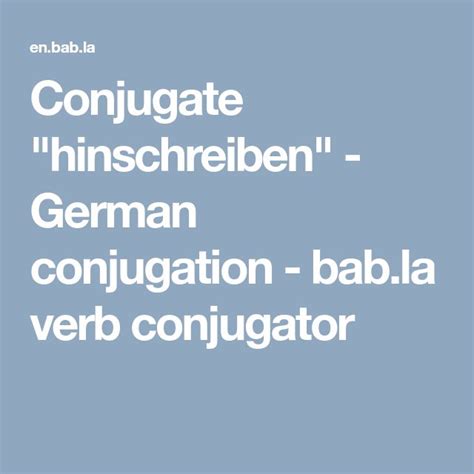 babla deutsch|German conjugation .
